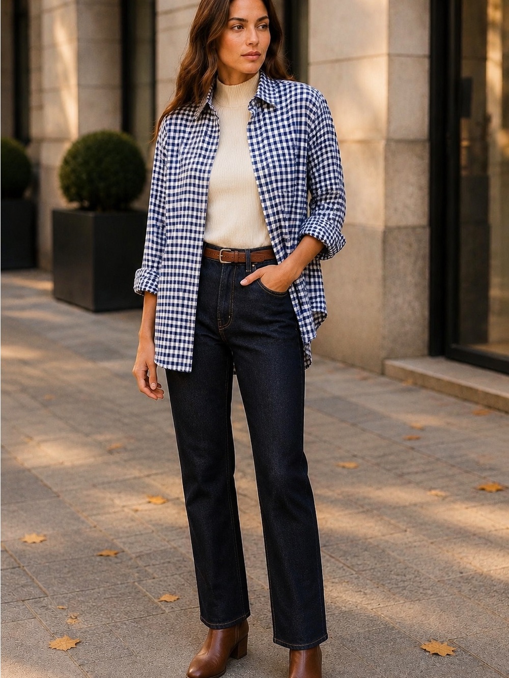 Tommy Hilfiger Blue Gingham Button-Up Shirt | S